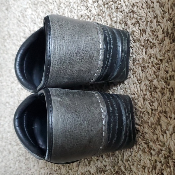 Dansko Grey Leather Clogs - Picture 10 of 10